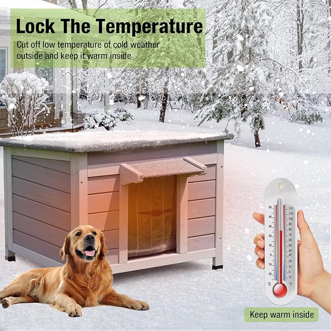 GUTINNEEN Dog House Insulated for Small Dogs Outdoor Cat House Feral Cat Shelter with Thermal Liner