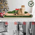Sofa-Shaped Cat Scratching Couch - Thick Cardboard Cat Lounge Bed for Indoor Rest & Play Christmas Theme Sofa Scratcher Pad (23 "L X 12.2" W X 6.7" H)