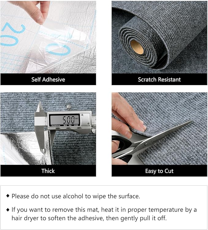 LaCheery Cat Anti Scratch for Furniture Protectors from Cats Scratching 15.8"x79" Cat Scratch Mat for Couch Sofa Protector for Cats Self Adhesive Scratching Pad for Wall Corner Floor Furniture Cover