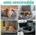 Abbylike 2 Pcs Cat Tree Tower Replacement Parts Grey Bed Cover with Elastic Band Removable Washable Padding for Platform Perch Shelves, Only Cover, Cat Tower Cushions Accessories(13.8 x 13.8 Inch)