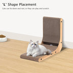 KIGOTY Cat Scratcher,17 Inch L Shape Cat Scratch Pad, Vertical Cat Scratcher Board, Cats Scratchers for Indoor Cats, Cardboard Cat Scratching with Ball,Cats Toys