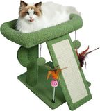 TWDEPART Cactus Cat Tree Tower with Cat Scratching Post for Indoor Cats,Activity Centre Climbing Tree Cat Furniture with Playful Toy Balls,Green
