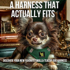 EcoBark Step in Dog Harness - Eco-Friendly Teacup Dog Harnesses for XXS, XS, and Small Breed Dogs - Reflective and Adjustable Mini Body Halter Vest -Tiny Soft Mesh Toy Breed Harness (Forest Green, XS)