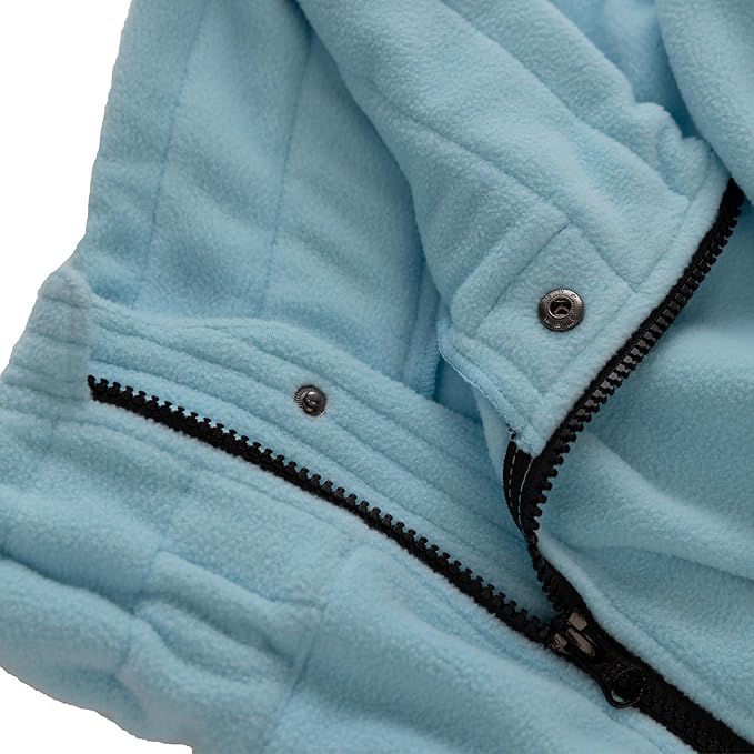 Lovelonglong Warm Dog Coat, Windproof Dog Jacket for Small Medium Large Dogs, 4 Legged Fleece Dog Winter Coat Zippered Closure Dog Outdoor Jacket Turquoise L