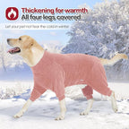 Dog Winter Coat for Small Medium Large Dog for Run Walk Sleep Warm Fleece Pet Sweater & Windproof Pajamas Snow Jacket 3XL Pink