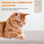 Aliceset 2 Pack 17.25 x 13 Inch Self Adhesive Wall Mounted Cat Wall Corner Scratcher Pad for Indoor Cat Kitten Scratcher Cardboard for Protector Furniture Couch Sofa with Ball Toy and Adhesive Tapes