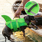 ASENKU Dog Life Jacket - Pet Safety Vest for Swimming & Boating, Shark Life Jacket with Floatation, Dog Lifesavers Swimsuits for Small Medium Large Dogs (Neongreen, XL)