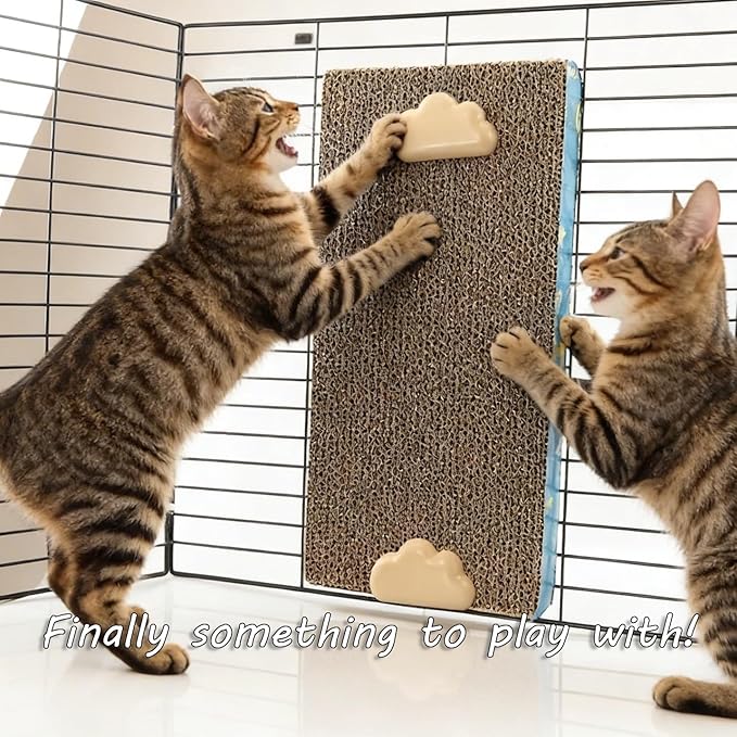 Cat Scratching Post for Cage 40X10CM, Cage Wall Mounted Cat Scratcher, Cardboard Scratcher, SCR-40X10CM-3.3CM