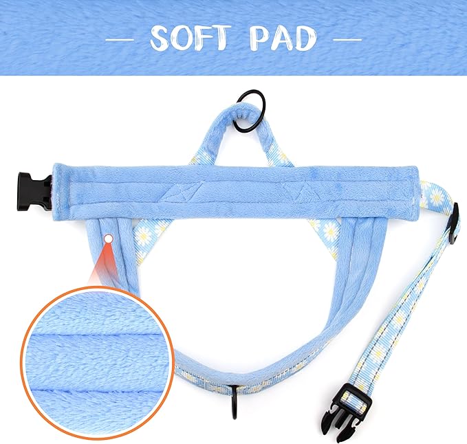Didog No Pull Dog Harness with Soft Padded, Easy Walk Dog Harness with Quick Release Buckle, Adjustable & Reflective Pet Harness with Soft Padded for Medium Large Dogs (L:Chest 26-33", Blue)