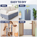 Cat Couch Scratch Protector with 2 Cat Teaser Toys - Adhesive Anti-Scratch Pad for Furniture, DIY Deterrent to Protect Couch from Claws, Indoor Use (Grey, 39.3x15.7 in)