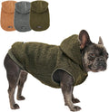 Tuff Pupper Fleece Dog Hoodie Sweater | Teddy Sherpa Outer & Soft Polar Fleece Lining | Adjustable Fit Winter Coat with Hood, Leash Hole, Ribbed Cuffs | for Small Medium Large XL XXL Dogs (Olive, S)