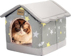 Jiupety Dog House Indoor, M Size Indoor Dog House for Medium and Small Dog, Warm Cave Sleeping Nest Bed for Cats and Dogs, Gray