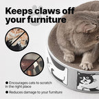 Cat Scratcher Bed – 16.5" x 13" Premium Scratch Lounge Bed Made from Recycled Corrugated Cardboard, Oval Cat Couch with Natural Catnip for Indoor Cats, Scratching Bed for Cats, Protect Furniture