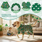 Vehomy 2-Pack St.Patrick's Day Dog Pajamas Clover Rainbow Pet Jumpsuits Puppy Pjs Lucky Shamrock Dog Onesie St Patricks Dog Jammies Costume Outfit Clothes for Small Medium Large Dogs XXL