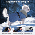 Dog Coat, Waterproof Dog Winter Jacket with Adjustable Buckle, Reflective Turtleneck Pet Snow Vest Warm Fleece Sweater for Small Medium Large Dogs - Blue, M