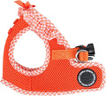 Puppia Vivien Vest Dog Harness Step-in All Season Mesh Cute No Pull No Choke Walking Training for Small Dog, Orange, Small