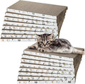 16pcs Small Cat Scratching Cardboard Bulk 13.4x6x0.8 Inch Durable Cat Scratch Pad Reversible Cardboard Safe for Indoor Kitten Shelter Stray Kitten Sleep Biting Play and Grind Claws(Straight)