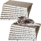16pcs Small Cat Scratching Cardboard Bulk 13.4x6x0.8 Inch Durable Cat Scratch Pad Reversible Cardboard Safe for Indoor Kitten Shelter Stray Kitten Sleep Biting Play and Grind Claws(Straight)