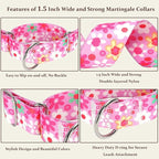 1.5 Inch Wide Martingale Dog Collar - No Pull Choke Cinch Escape Proof Training for Large Dogs, Soft Nylon Durable Collar for Walking, Running & Training for Large Breeds -Pink L