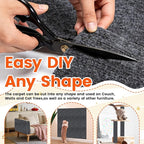 78.7"x15.8" Self-Adhesive cat Scratch pad - Trimmable Furniture Protector for Couch, Walls & Cat Trees | DIY Climbing Scratcher Pad with Twist Pins & Double-Sided Adhesives (Dark Grey)