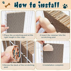2 Pack Cat Scratcher Cat Scratching Cardboard Post for Cage 12" x 8" Wall Mounted Scratcher Board for Indoor with Cloud-Shaped Holders Double-Sided Usability