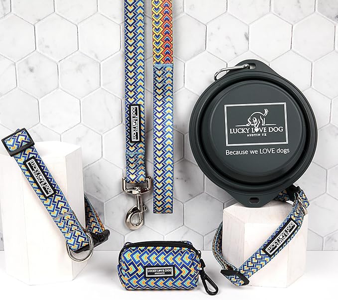 Lucky Love Dog Wide Dog Collar - Adjustable, Durable, Soft Webbing, & Comfortable 1.5 inch Wide Collar for Dogs Male and Female with Strong Buckle - Murphy, X-Large