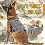 OneTigris Tactical No Pull Dog Harness for Large Dog, Mesh Design Dog Vest Harness Breathable Military Dogs Molle Vests with Handles, Service Dogs Vest Harness for Walking Hiking Training