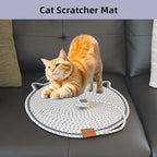 Cat Scratcher Mat, Natural Cotton Rope Cat Scratching Pad, 16.9'' Round Cat Wall & Floor Scratch Pad, Durable Double - Sided Cat Scratcher, Furniture Protector for Wall, Sofa, Couch, Carpet, Beige