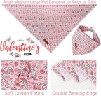 Valentine Dog Bandana, Pink Heart Triangle Bid Scarf for Small Medium Dog, Cotton Pet Kerchief for Girl Boy Dogs or Cats, Red Dog Bandana, Cute Adorable Puppy Bandana