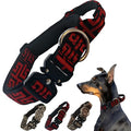 Heavy Duty Dog Collar with Unique Leopard Totem Design Adjustable Durable Nylon Collar, Metal Buckle for Large Dogs Bold Style for Training & Outdoor Adventures (Totem L)