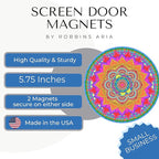 Screen Door Magnets Double Sided – Keep People, Kids, and Dogs from Running into a Screen Door. Saver - Robbins Aria Rainbow Mandala