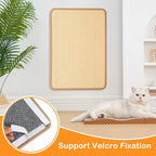 Uross Cat Scratcher Mat & 3pcs Scratching Board Set - Natural Sisal Cat Scratch Mats Large Cat Scratch Rug Scratch Pads Box for Indoor Cats Scratch Pad for Horizontal Cat Scratcher