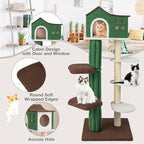 PETSITE 60 Inch Modern Cat Tree, Multi-Level Cat Tower with Sisal Scratching Posts, Condo, Plush Perches, Ideal for Indoor Cats