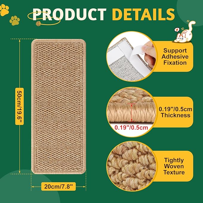 Door Protector from Cat Scratching 19.6" x 7.8" Cat Wall Corner Scratcher, Anti Scratch Door Frame Furniture Protector for Indoor Cats