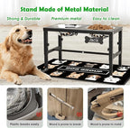 SHAINFUN Elevated Dog Bowls with Mat for Large & XLarge Dogs, Adjustable Height Raised Dog Bowl Stand with Two 68oz Bowls, Dogs Food Water Bowl Holder