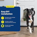 PetSafe Plastic Pet Door - Easy Install for Wood, PVC Metal & Paneled Doors - Rust-Free Plastic Frame - Flap Dimensions 10 1/4" W x 16 1/4" H - for Large Dogs Weighing Up to 100 lb