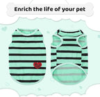 Dog Shirts for Small Dogs, Striped T-Shirts Pets Vest Pet Apparel Tee Shirts Dog Tank Top Spring Summer Suitable for Chihuahua French Bulldog Bichon Shih Tzu