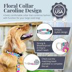 Lucky Love Dog Collars, Cute Large Dog Collars for Female Dogs, Part of Purchase Donated to Rescue (Large, Caroline, Collar)