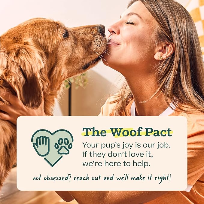 WOOF Starter Pack - Interactive Dog Ball Toy for Boredom - Dog Treat Molds Silicone - Chicken-Flavored Healthy Treats for Dogs - Pupsicle Doggy Enrichment Toy - for Small Pups - 10-25 lbs