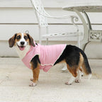 Fleece Lining Dog Hoodie with Harness Built in,Extra Warm Large Dog Jacket in Winter Doggie Coats with Drawstring Hooded,Light Pink XXL