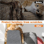 Cat Scratch Furniture Protector - 138" x 15.8" Trimmable Self-Adhesive Cats Claws Scratch Pads, DIY Cat Climbing Couch Protector for Scratch Post Cat Tree Replacement Indoor (Light Gray)