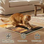 2Pcs Sisal Cat Scratching Pad, Durable & Shedding-Resistant Starry & Sunset Art Print Wall Scratcher Mat for Indoor Cat (24 * 16in)