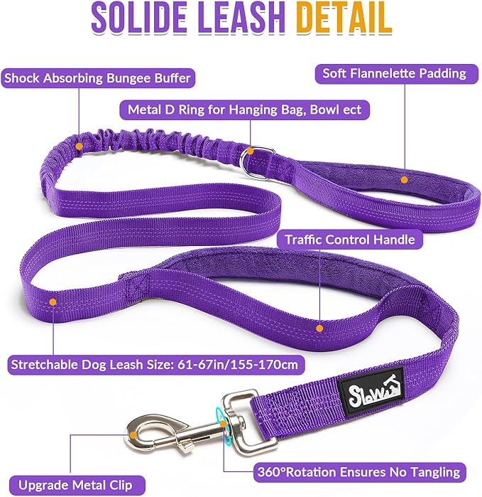 Lukovee No Pull Dog Harness & Leash Set - Heavy Duty Dog Vest Harness with Soft Padded for Medium Large Dogs, Adjustable Reflective Tactical Pet Harness for Easy Walk and Training (M, PU)