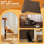 4pack Cat Scratch Couch Furniture and Wall Protector | Adhesive Cat Scratch Pad for Covering Cat Tower, DIY Climbing Cat Scratcher Couch Protector from Cat Claws Scratching (Brown)