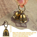2 PCS Copper Collar Bell for Small Pet 1.7 Inch Pure Copper Bells Retro Craft Bells Handmade Small Bell for Crafts Anti-Lost Id Tags for Home, Door or Decoration
