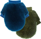 2 Pieces Fleece Dog Sweaters for Small Dogs Boy Cute Warm Small Dog Clothes Male Puppy Chihuahua Cat, Blue, Dark Green, XXS