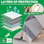 Cat Scratch Furniture Protector - Anti-Slip, Waterproof Sofa Cover to Keep Cats Off, Pet-Friendly Couch Protectors for 3 Cushion Couch, Anti-Scratch Couch Cover for Pets and Kids 150"X91"Dark Gray