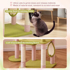 Tangkula Flower Cat Tree, 58 Inch Tall Cat Tower with Plush Padded Top Perch, Cat Condo, Hammock, Sisal Scratching Posts & Board, Dangling Balls, Indoor Pink Floral Cute Cat Tree