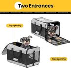 Dog Carrier Soft Sided, Large Cat Carrier with Inner Safety Leash, Pet Transport Carrier for Large Cats and Medium Dogs up to 20 Lbs, Collapsible Travel Puppy Carrier Bag -Gray L