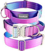 Tactical Dog Collar, 1.5" Wide Thick Heavy Duty Dog Collar with Handle, Soft Neoprene Padded Military-Grade Nylon Training Collar with Quick Release Metal Buckle for Large Dogs(Purple, L,XL)